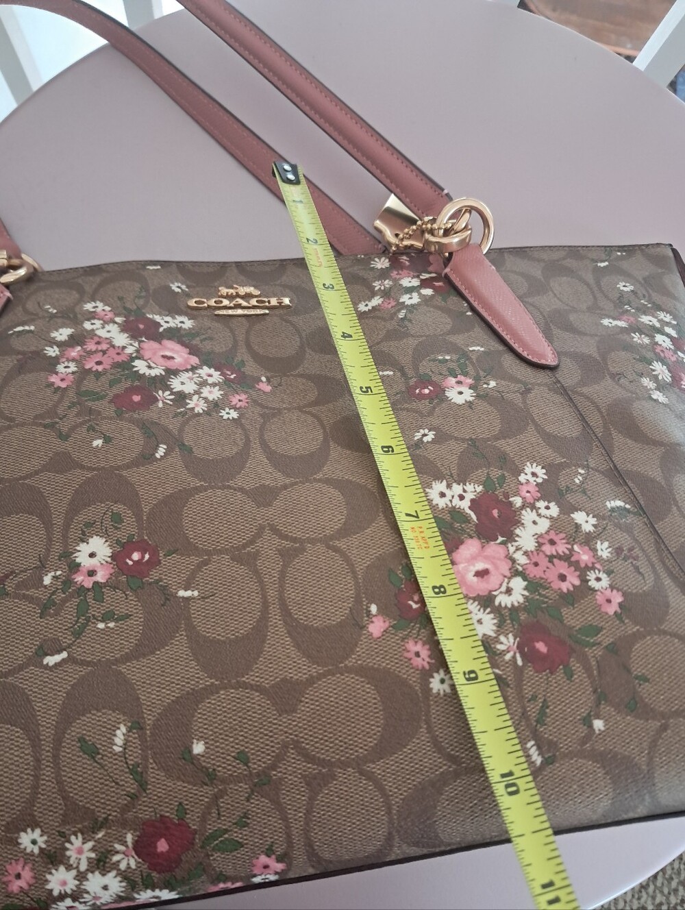 Coach Women's Purse Ava Tote Floral Monogram Signature Canvas Designer - Picture 9 of 11